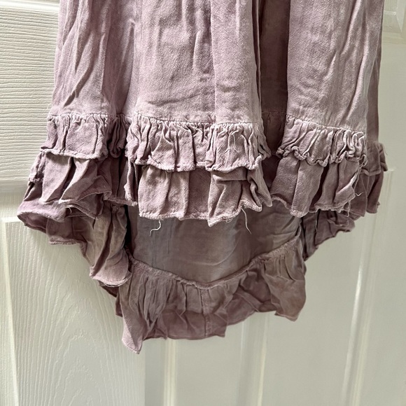 ENTRO Lavender Purple Crochet Ruffle Hem High-Low Dress, 100% Rayon, Summer, S - Picture 5 of 7